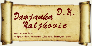 Damjanka Maljković vizit kartica